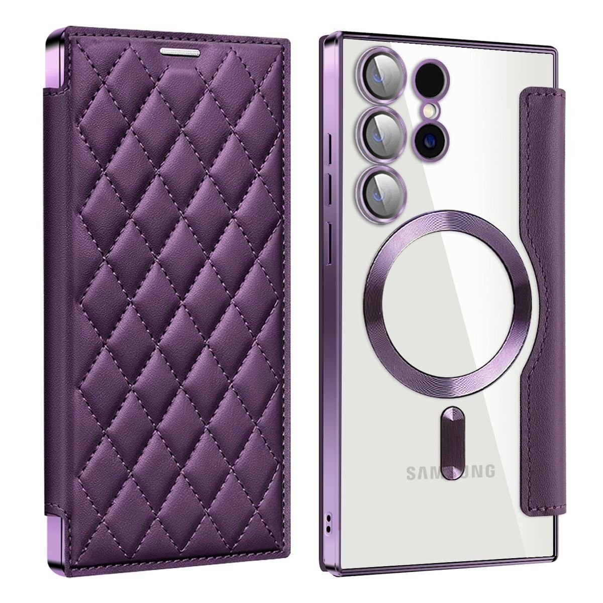 Wigento Handyhülle Für Samsung Galaxy S24 Ultra 360 Grad Full Magsafe Anti Datenklau Case