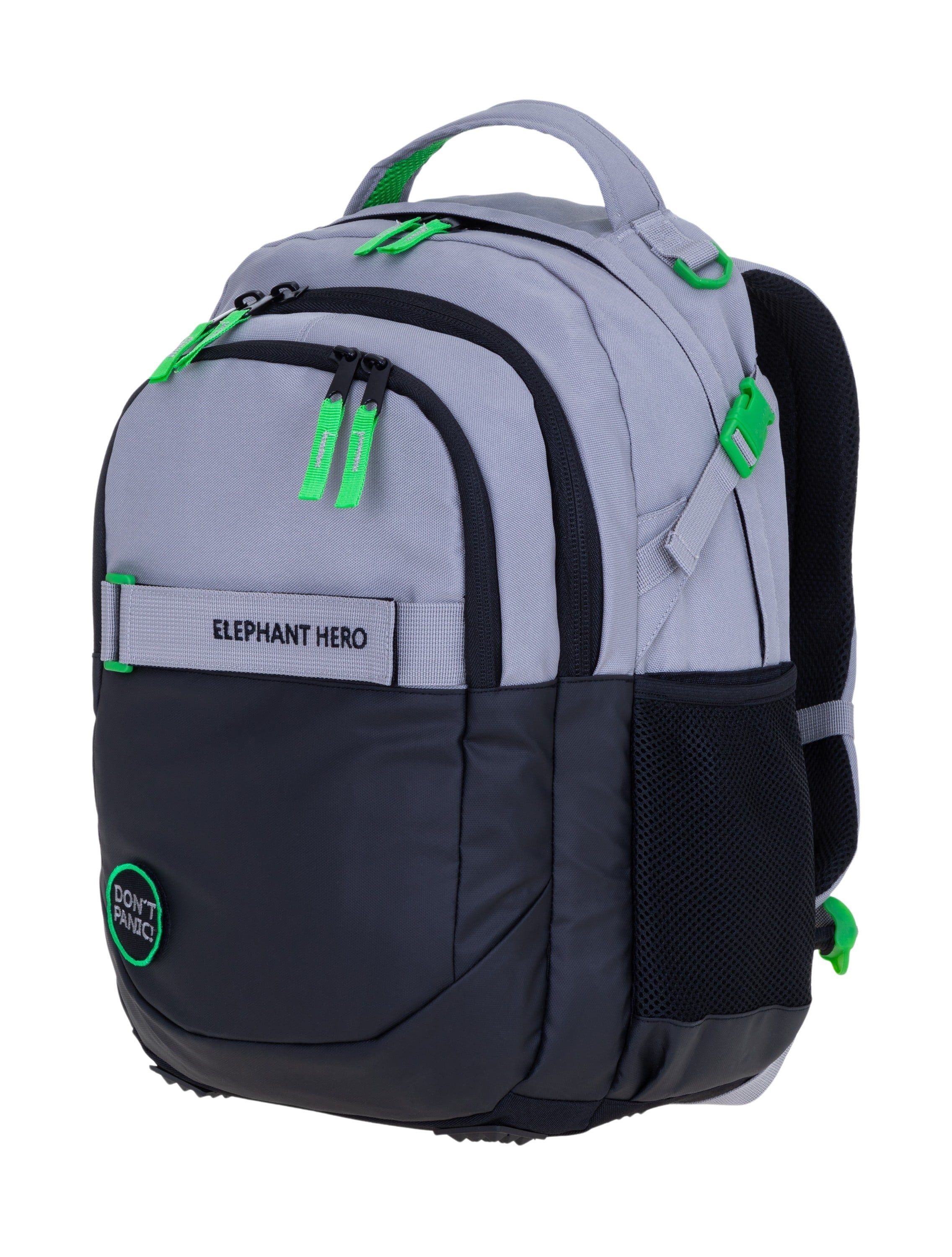 ELEPHANT Schulrucksack Hero Signature Schultasche Digital Ready Set (4 Teile Schulrucksackset, 4-tlg., inkl. Mäppchen Box + Laptop Hülle Sleeve + 31 Teile Stifte), Rucksack Schulmappe Jungen Mädchen +rmlv