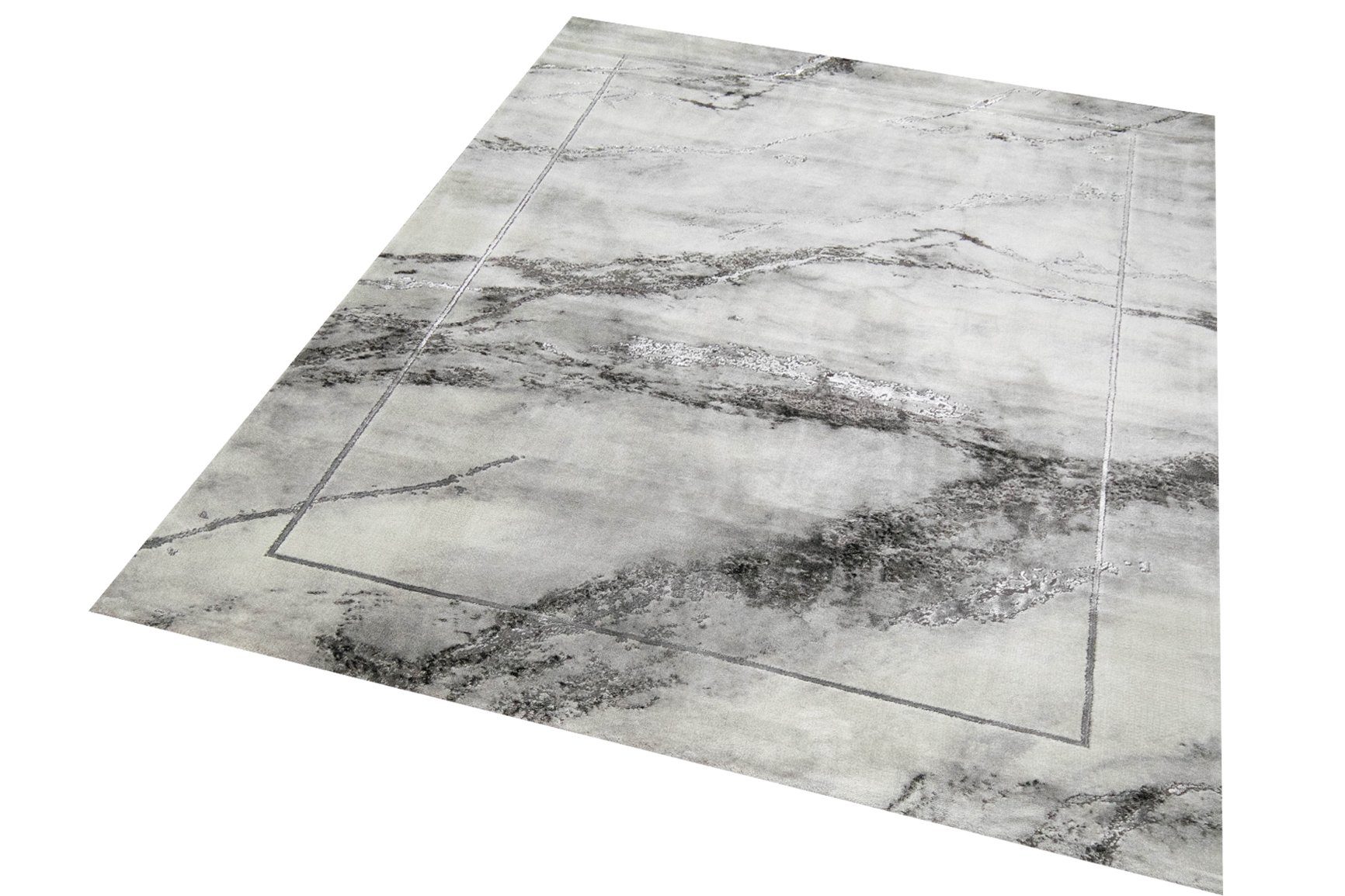 Carpetia Teppich Teppich Wohnzimmer Designerteppich Marmorteppich grau, rec günstig online kaufen