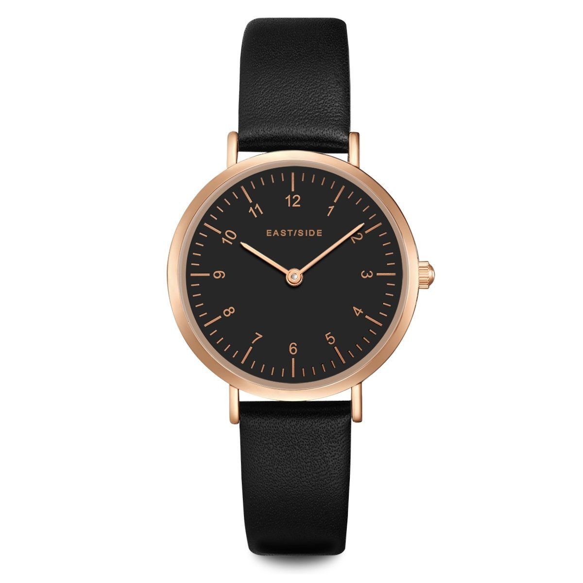 Eastside Quarzuhr Rosehill schwarz, mit Echtleder-Armband