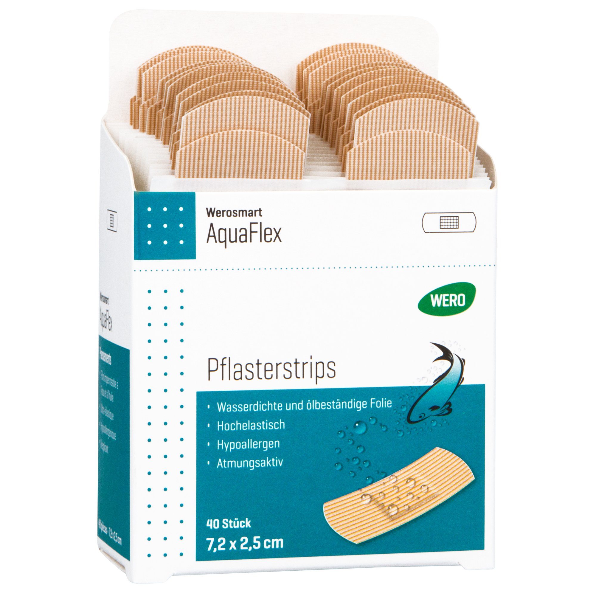 WERO Wundpflaster Werosmart AquaFlex Pflasterstrips 7,2 x 2,5 cm