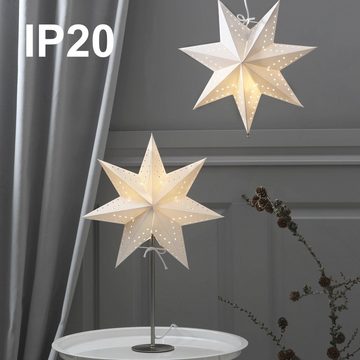 STAR TRADING LED Dekolicht Bobo, Star Trading Tischleuchte Bobo mit Papierstern, weiß, 34x51cm
