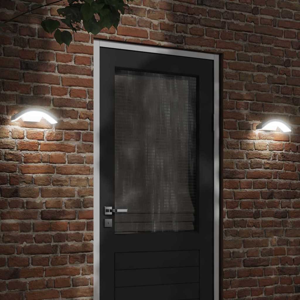 vidaXL LED-Leuchte LED-Außenwandleuchte mit Sensor Weiß Aludruckguss (1 St)