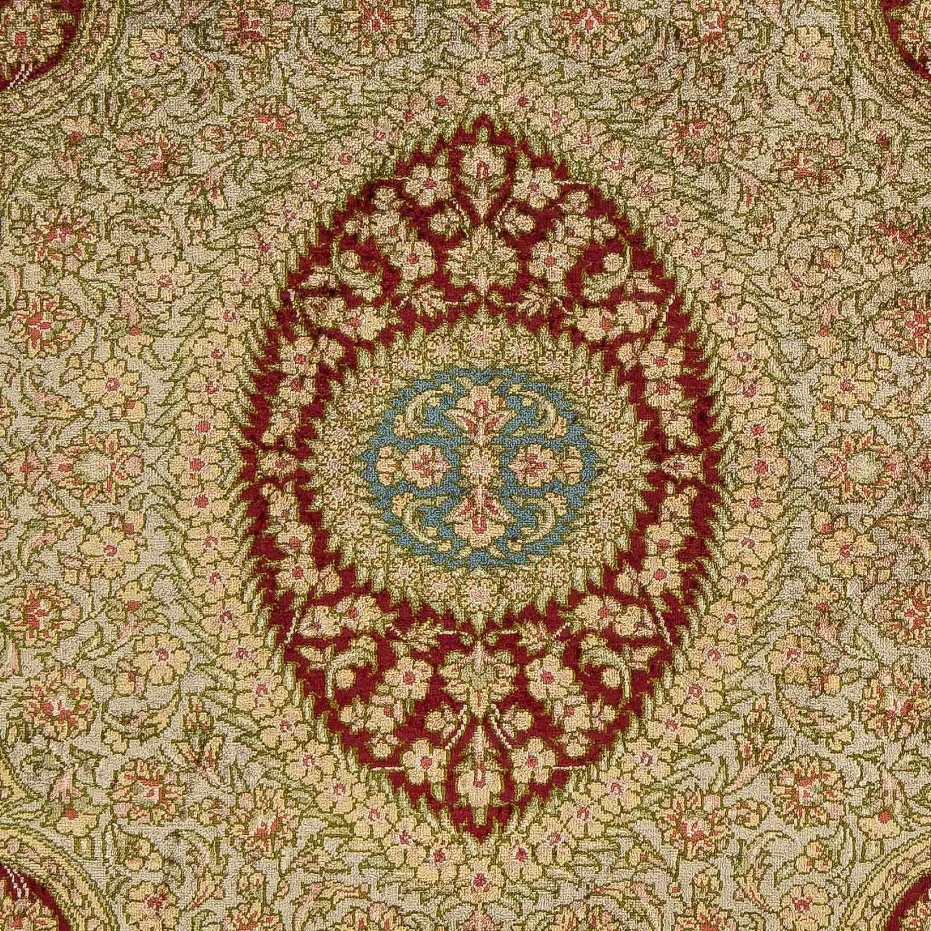 Orientteppich Perser - Ghom - Handgeknüpft, cm 78 dunkelrot, 58 Einzelstück rechteckig, Höhe: 10 mit Wohnzimmer, - x morgenland, Zertifikat mm