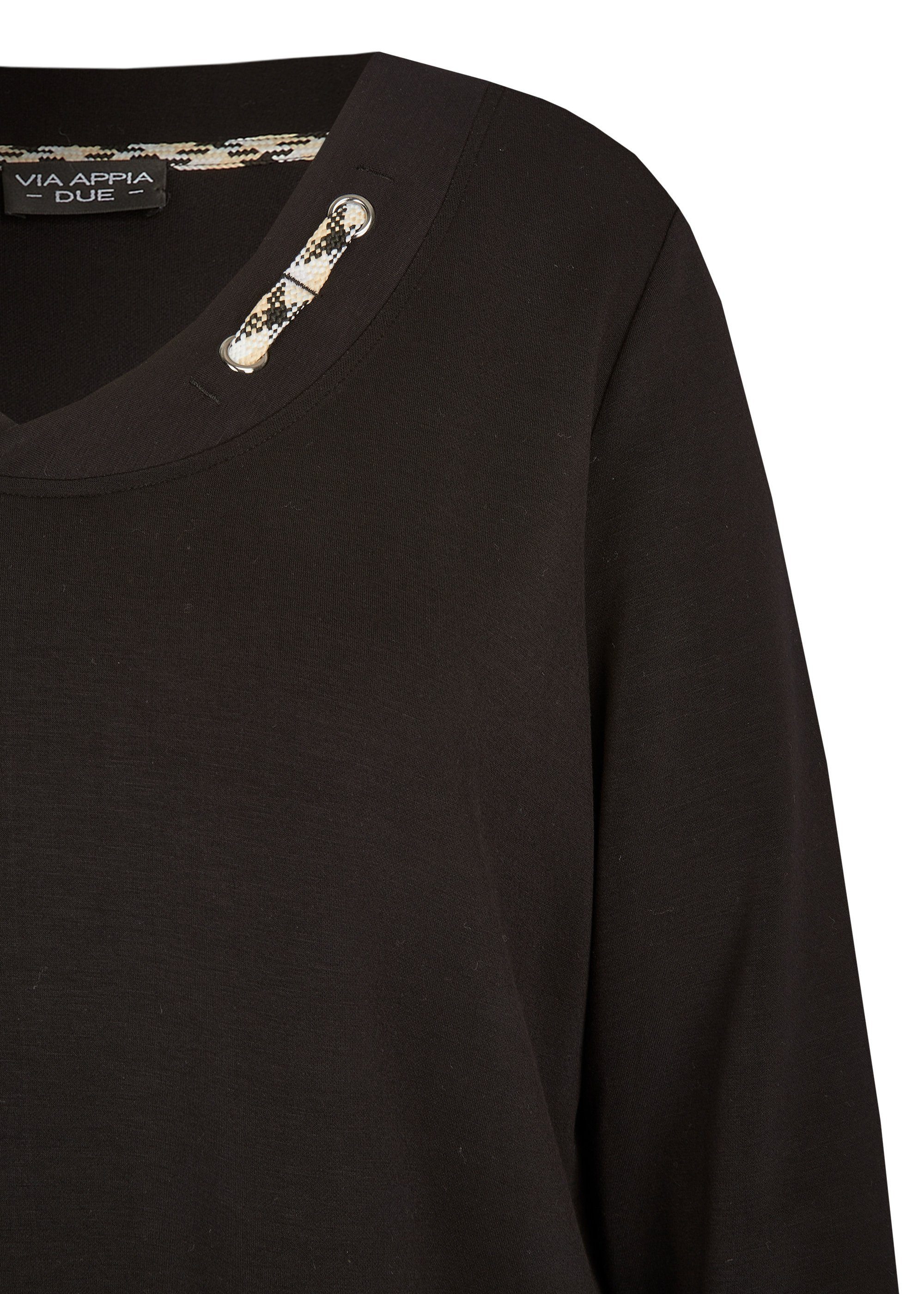 Damen Pullover VIA APPIA DUE Sweatshirt Edler Sweater mit unifarbenem Stoff