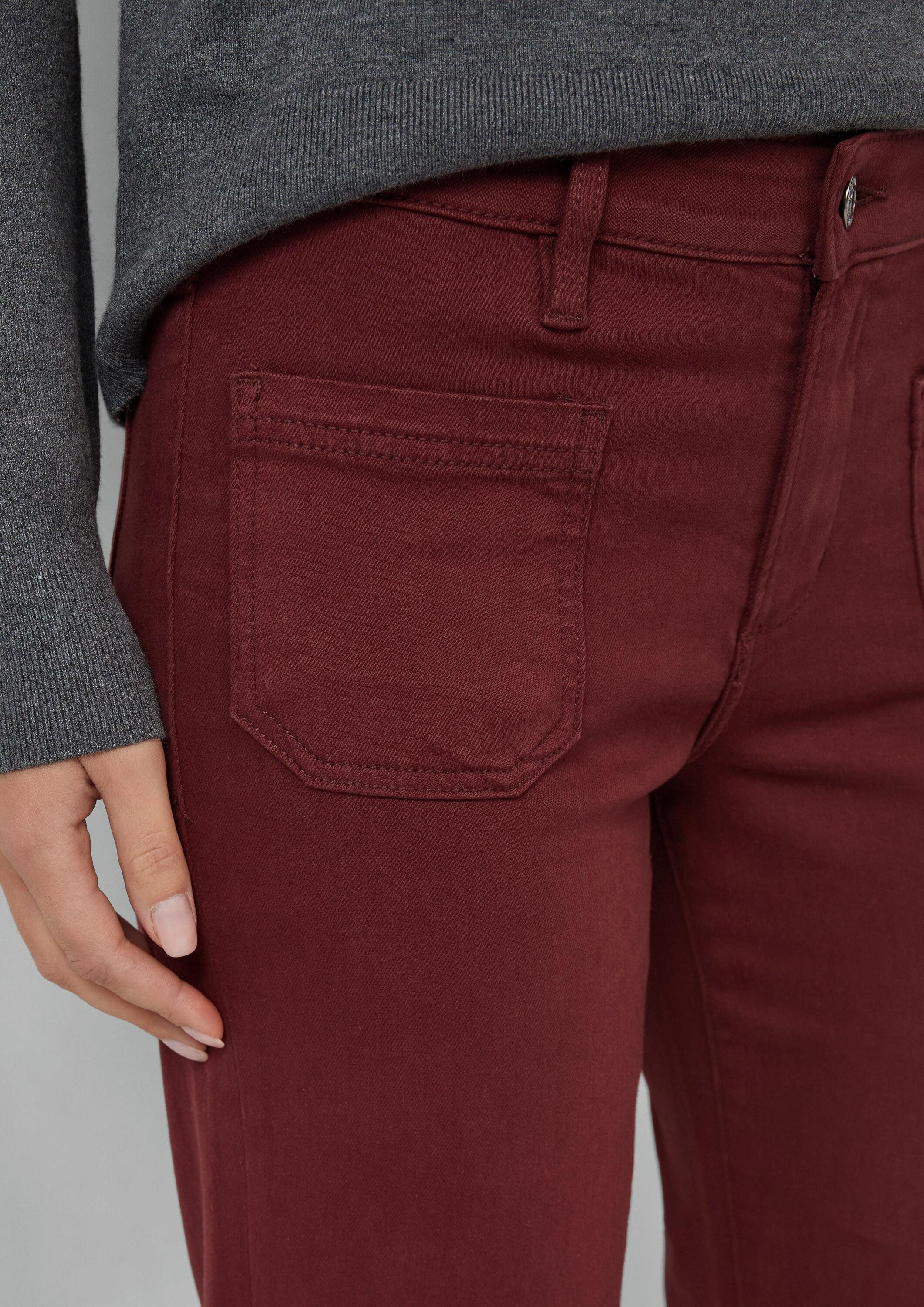 s.Oliver Bootcut-Jeans Jeans-Hose Cropped Jeans / Slim Fit / Mid Rise / Flared Leg / offener Saum