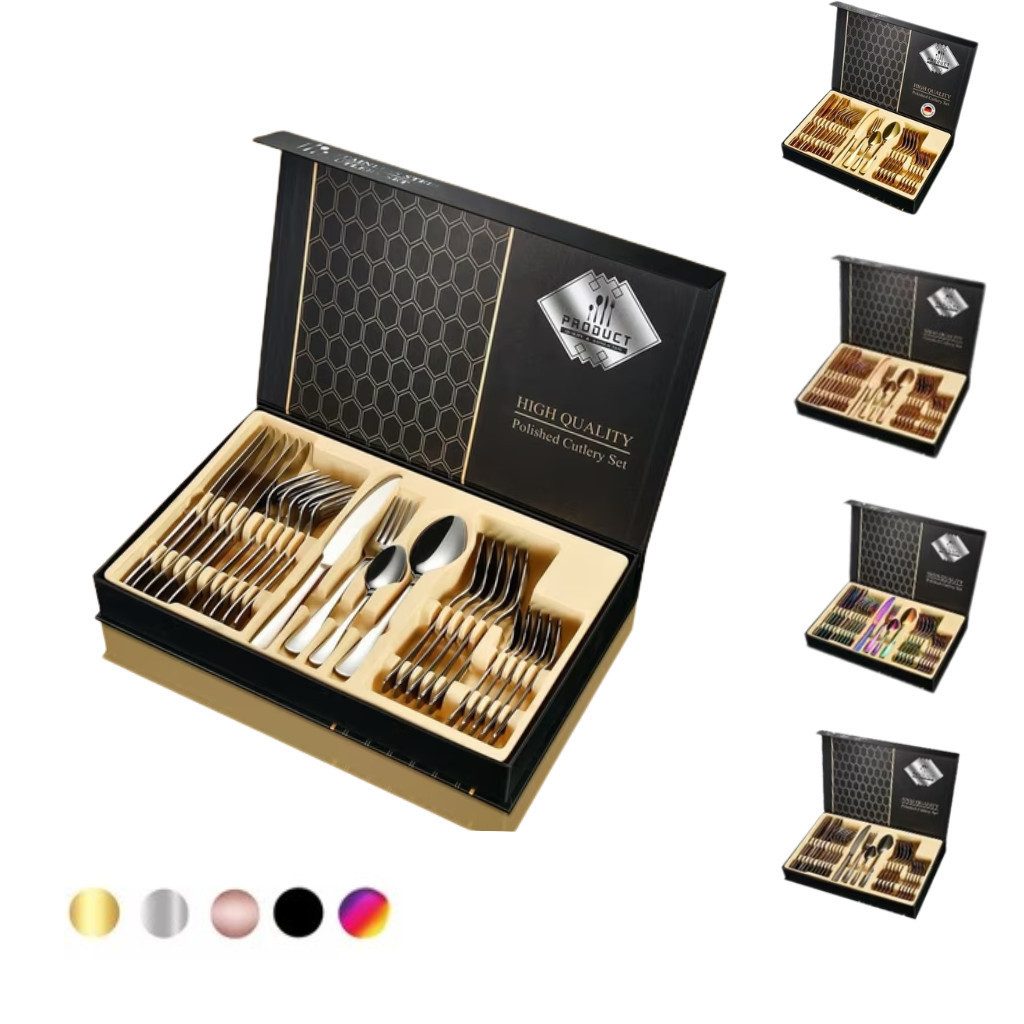 Faizee Home Besteck-Set Besteckset 24 tlg. Edelstahlbesteck für. 6 Personen Gift Box