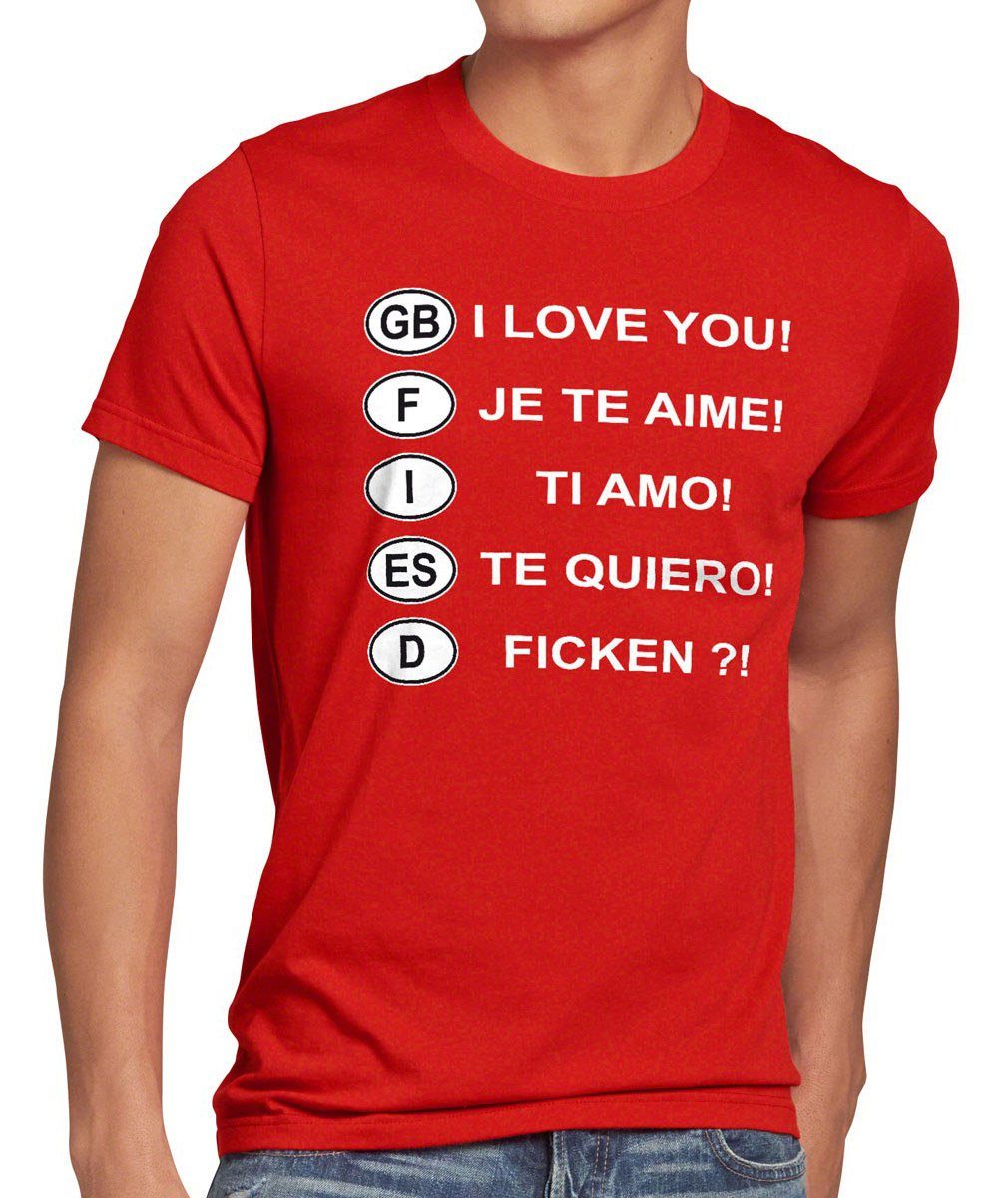 style3 TShirt Fun Auto Kennzeichen Urlaub Ficken Spruch Funshirt spass