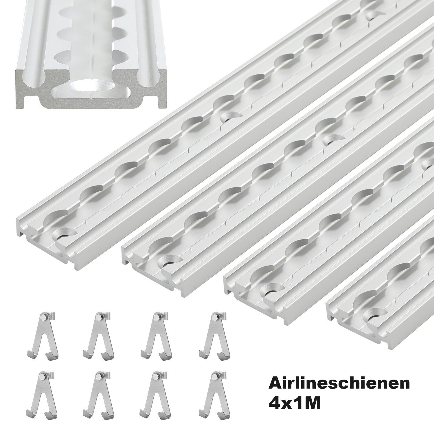 Zurrgurt Aluminium Airlineschienen Set Form Gebohrte Zurrschiene