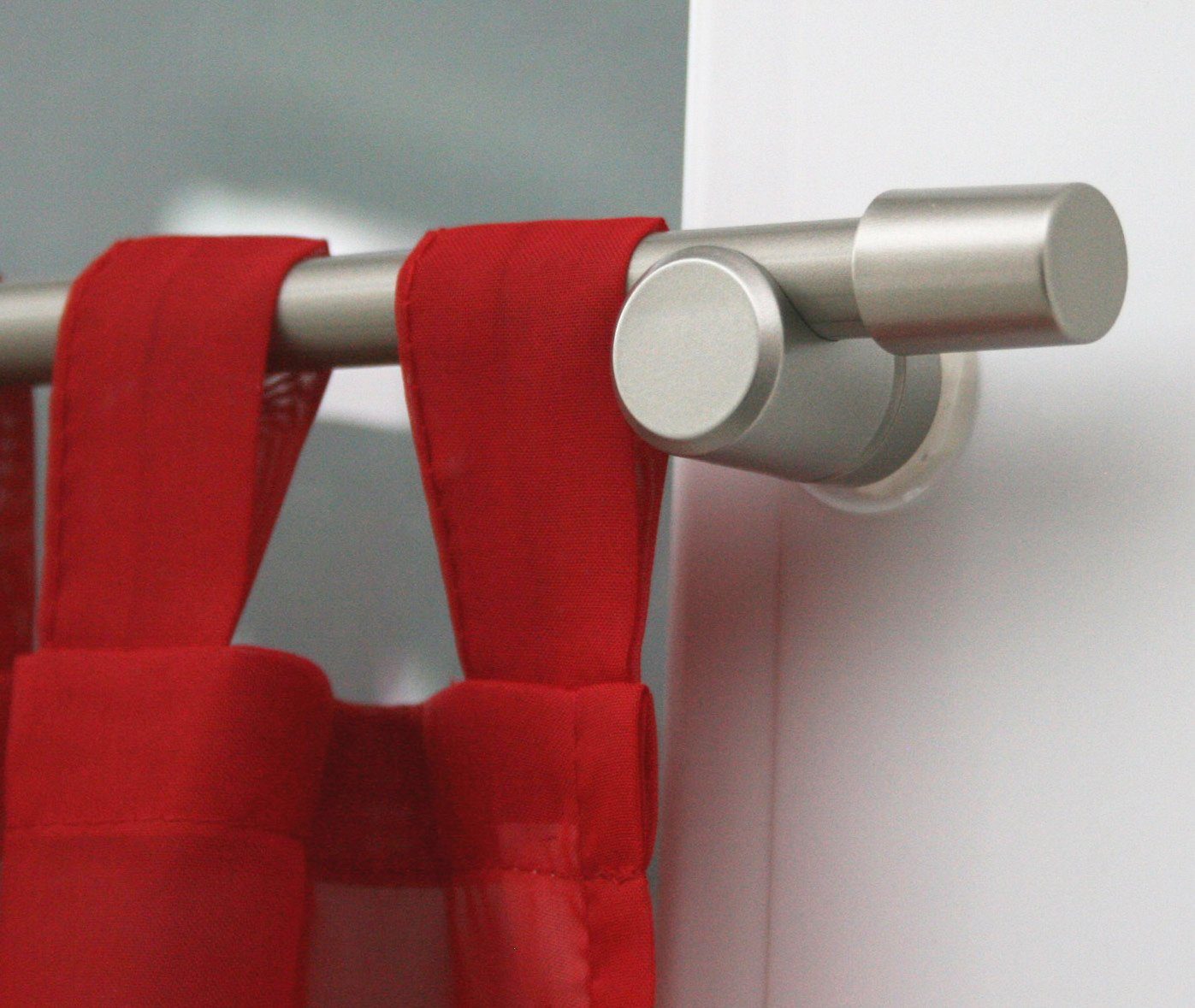 Gardinenstange Bistrogarnitur Ø 12 mm Trägern kürzbar, geklebt, Stangenauflagen, geschraubt, mit magnetischen auf praktische Stange magnetischen nodeko, der Lagerung
