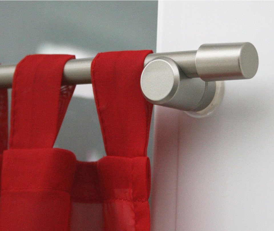 Gardinenstange Bistrogarnitur Ø 12 mm mit magnetischen Stangenauflagen,  nodeko, kürzbar, geklebt, geschraubt, praktische Lagerung der Stange auf  magnetischen Trägern