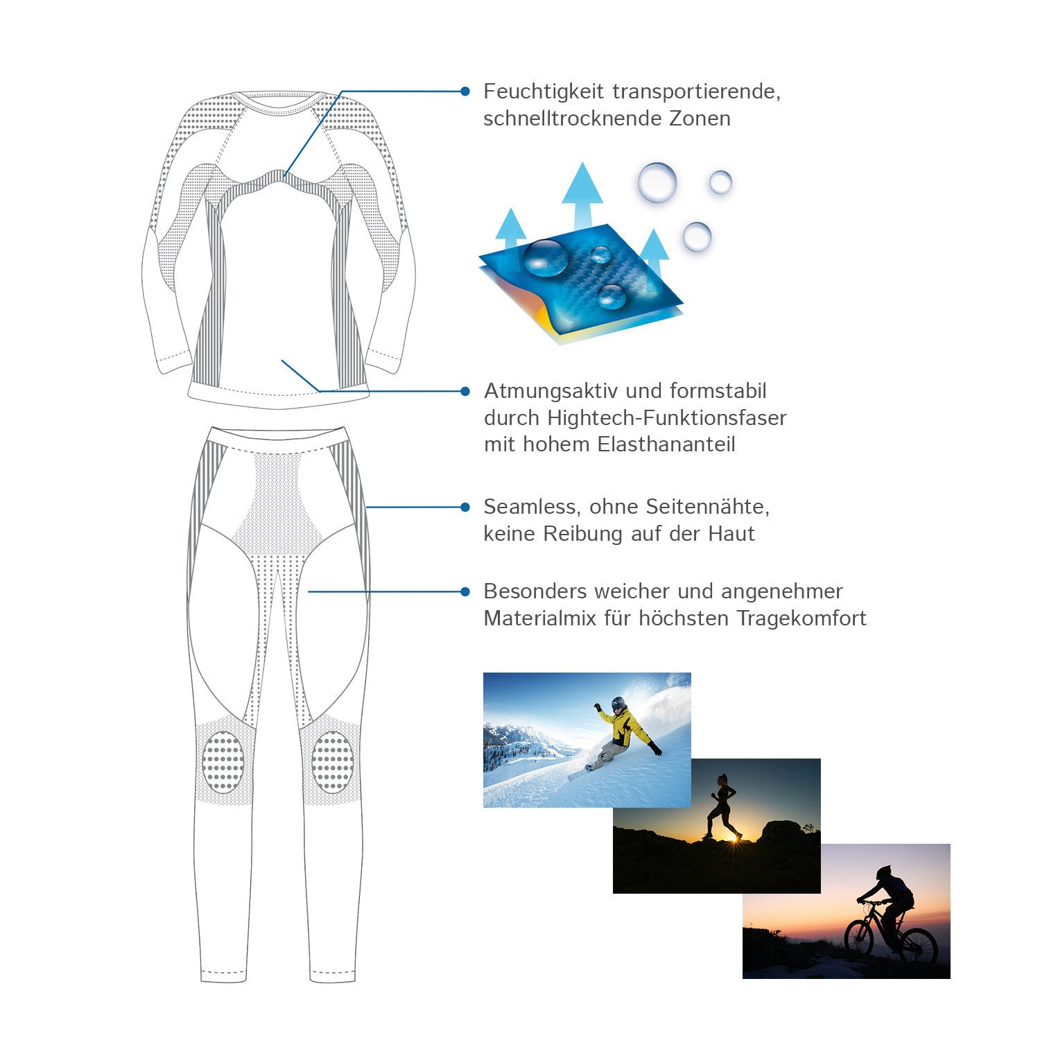 Gomati Thermounterhemd Kinder Seamless Ski Thermo Unterhemd - Langarm – Bild 2 von 4
