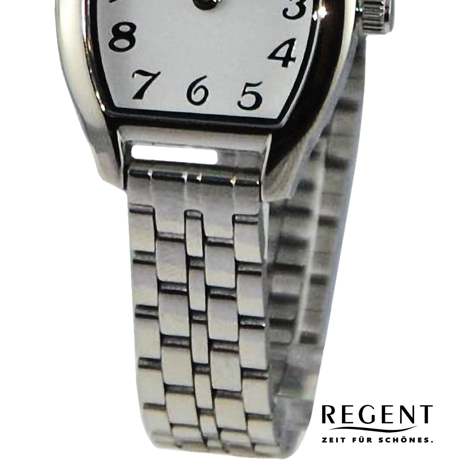 Regent Quarzuhr Regent Damen Armbanduhr Analog, (Analoguhr), Damen Armbanduhr rund, extra groß (ca. 22x30mm), Metallarmband