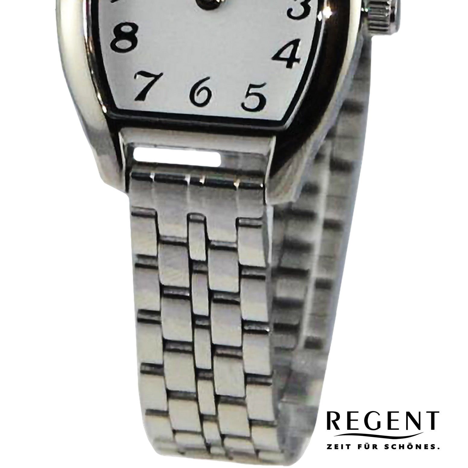 Regent Quarzuhr Regent Damen Armbanduhr Analog, Damen Armbanduhr rund,  extra groß (ca. 22x30mm), Metallarmband