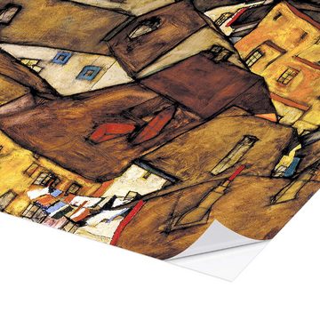 Posterlounge Wandfolie Egon Schiele, Die kleine Stadt V (Krumau Häuserbogen), Wohnzimmer Malerei