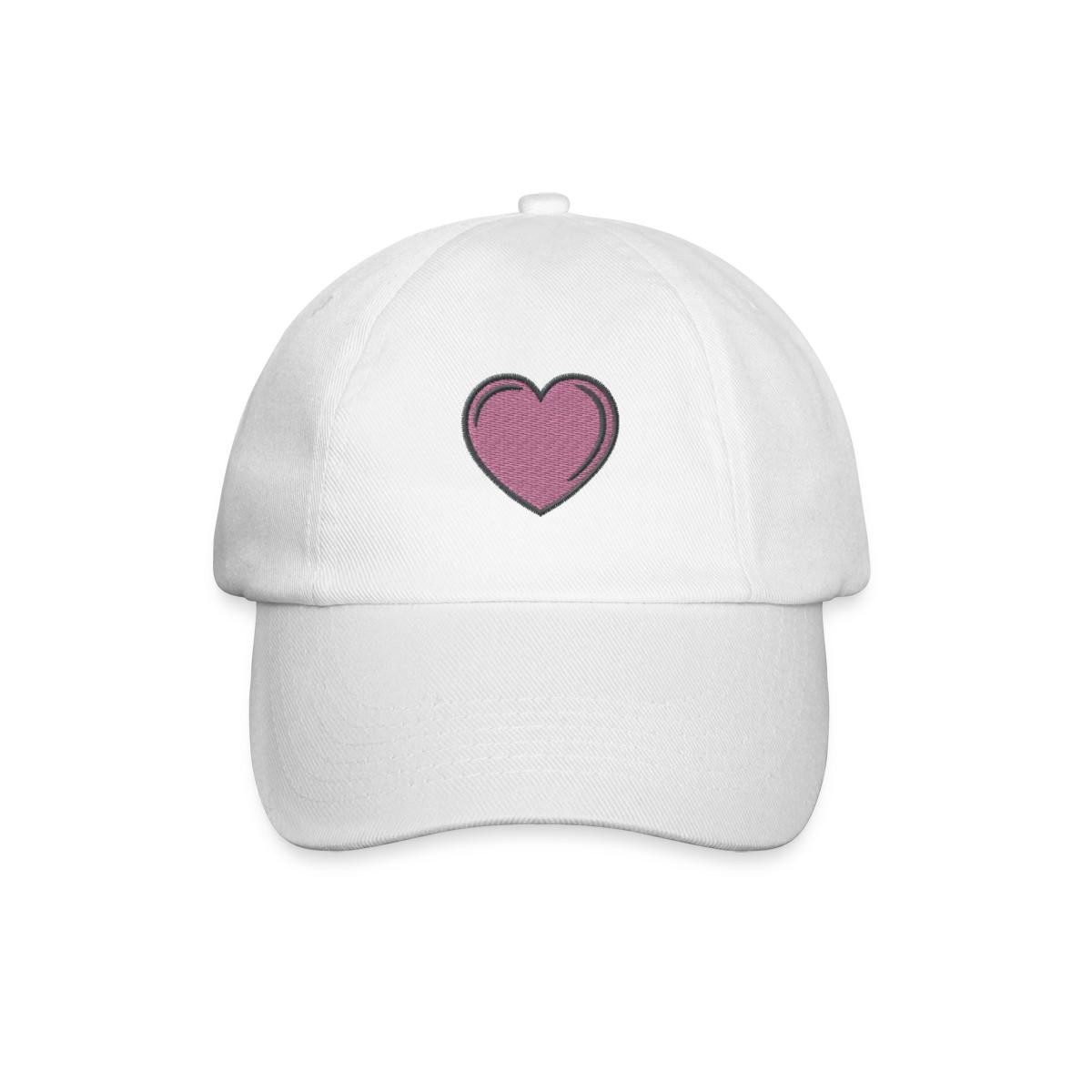 Spreadshirt Baseball Cap Rosa Herz bestickt Liebe Stickmotiv Baseballkappe (1-St)
