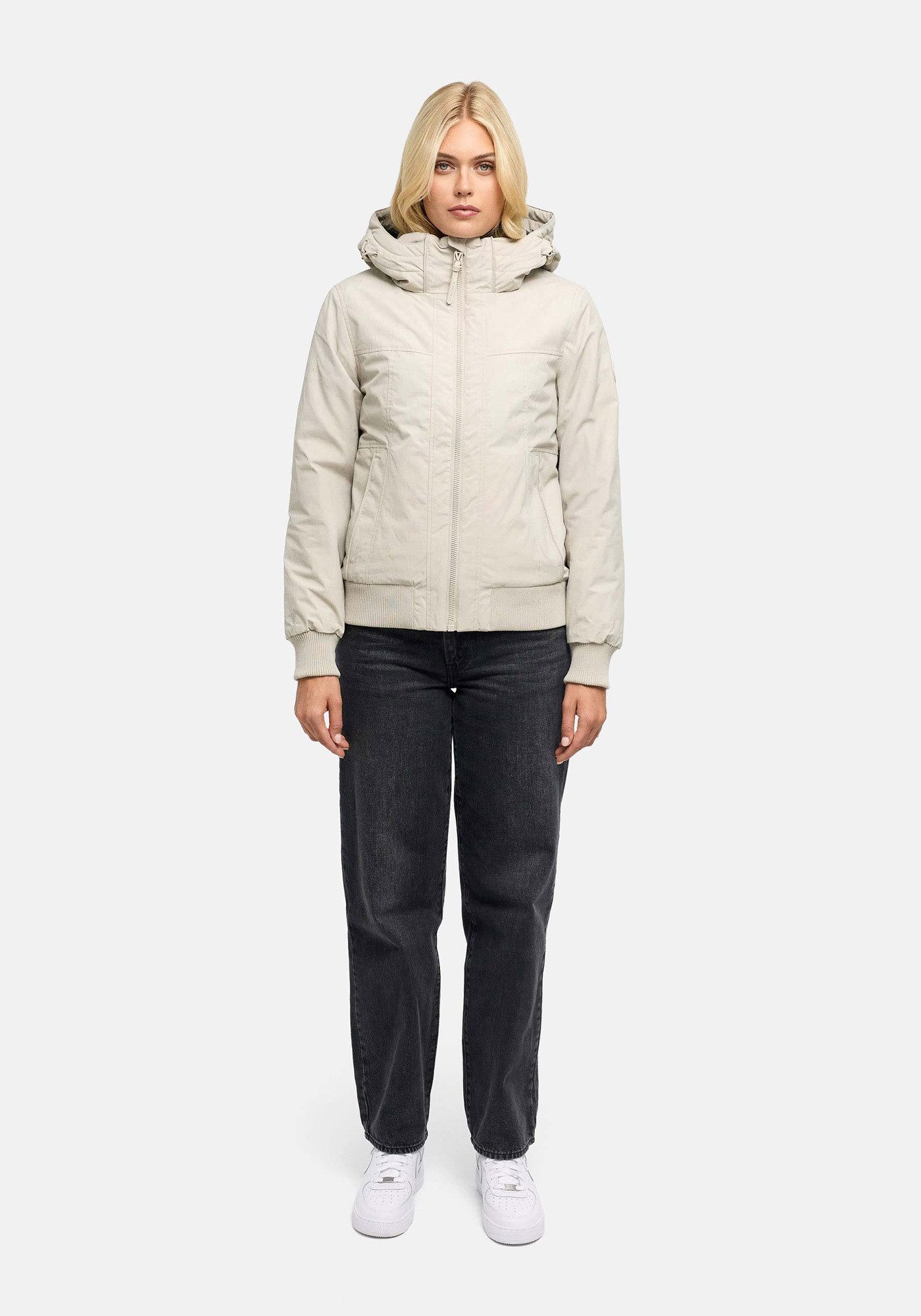Marikoo Winterjacke Mooni 16 Gefütterte Übergangsjacke mit Kapuze und Kordelzug