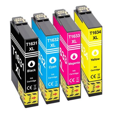 Tito-Express 4er Set ersetzt Epson T1631 T1632 T1633 T1634 T1636 16XL Tintenpatrone (Multipack, für WF-2630WF WF-2650DWF WF-2750DWF WF-2510WF WF-2010W WF-2660DWF)