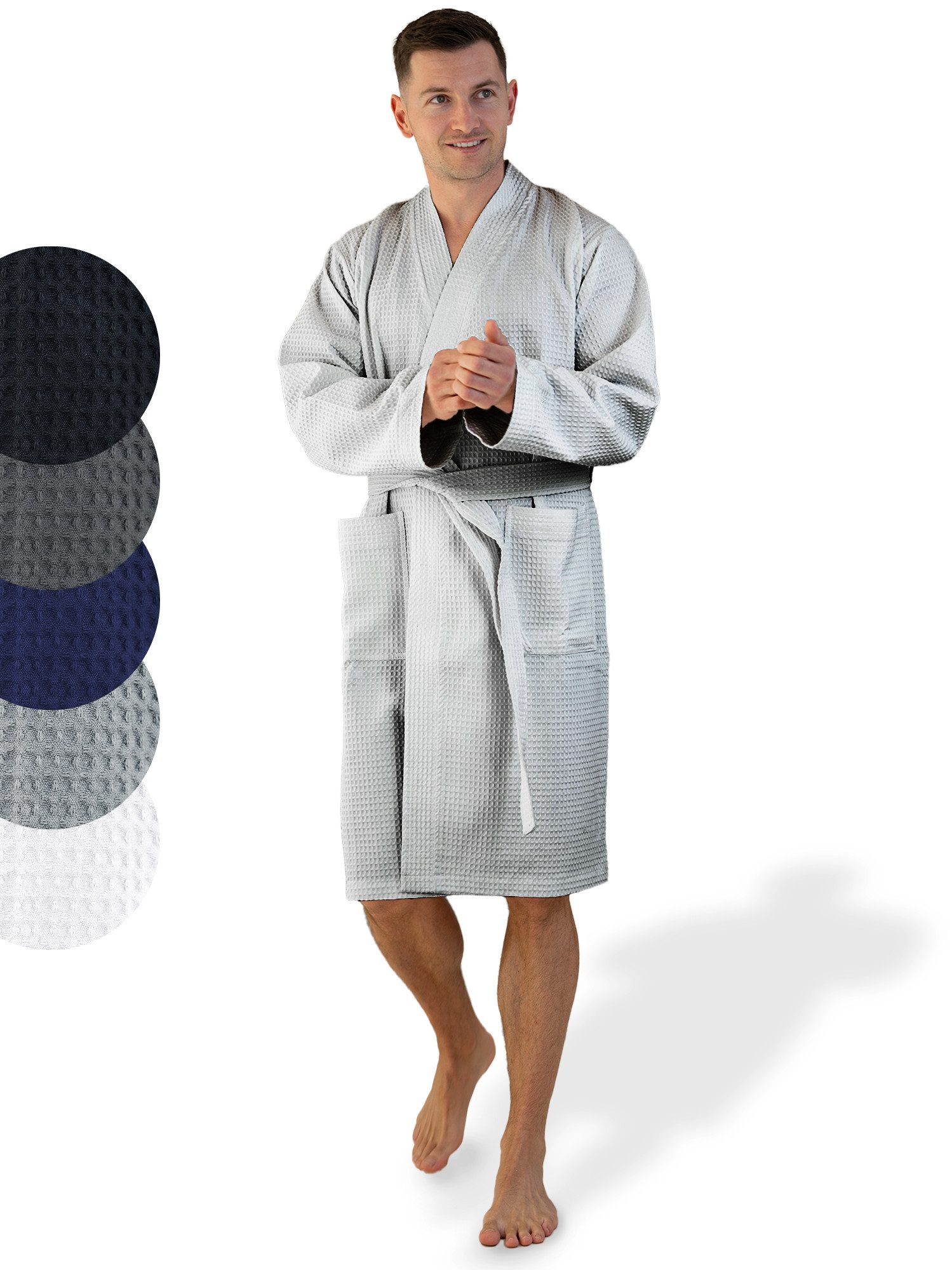 SIEGENTHAL Morgenmantel Herren Morgenmantel Waffelpique, Schalkragen, Gürte günstig online kaufen