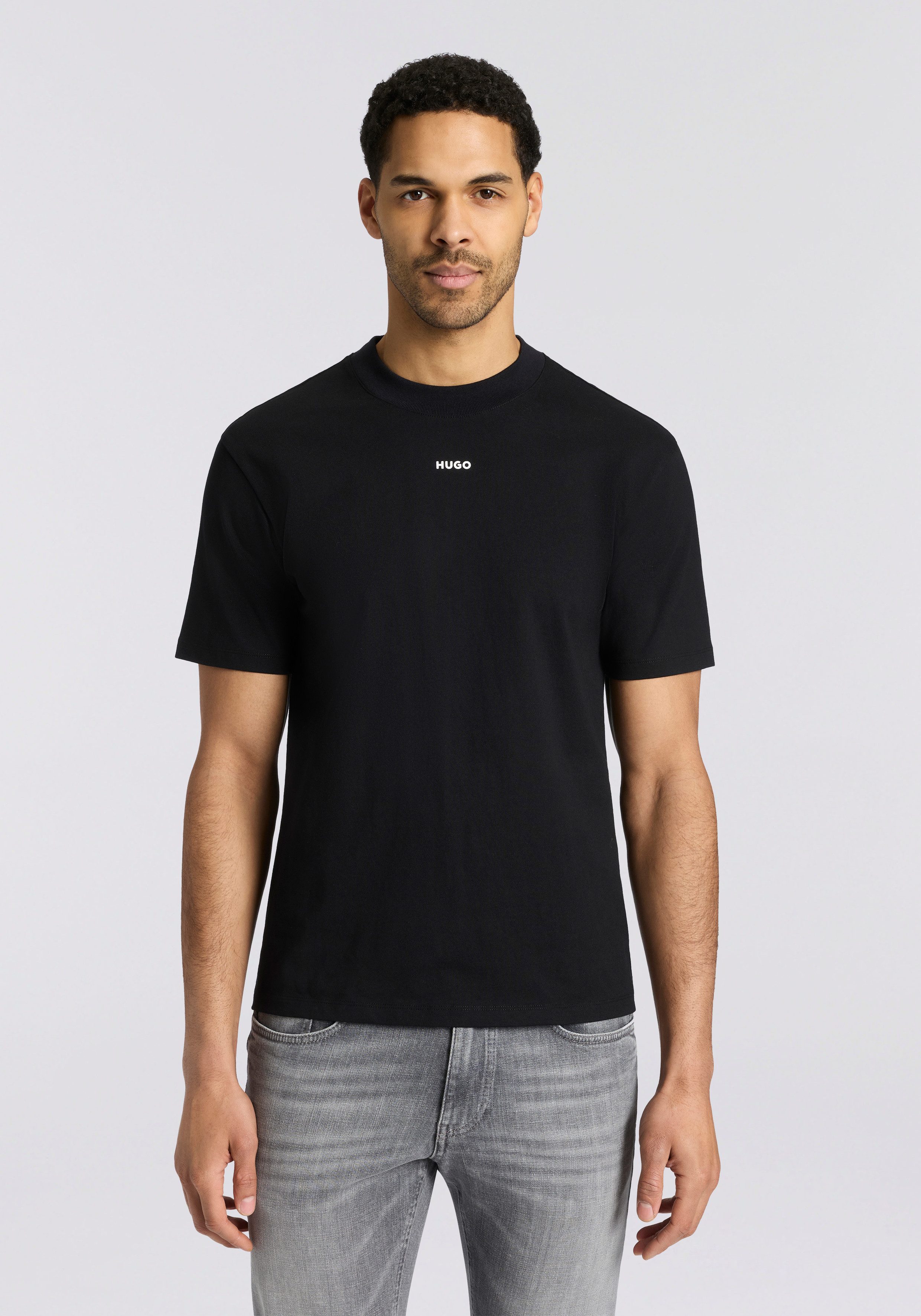 HUGO T-Shirt Rundhalsausschnitt, Relaxed Fit, Logo-Print günstig online kaufen