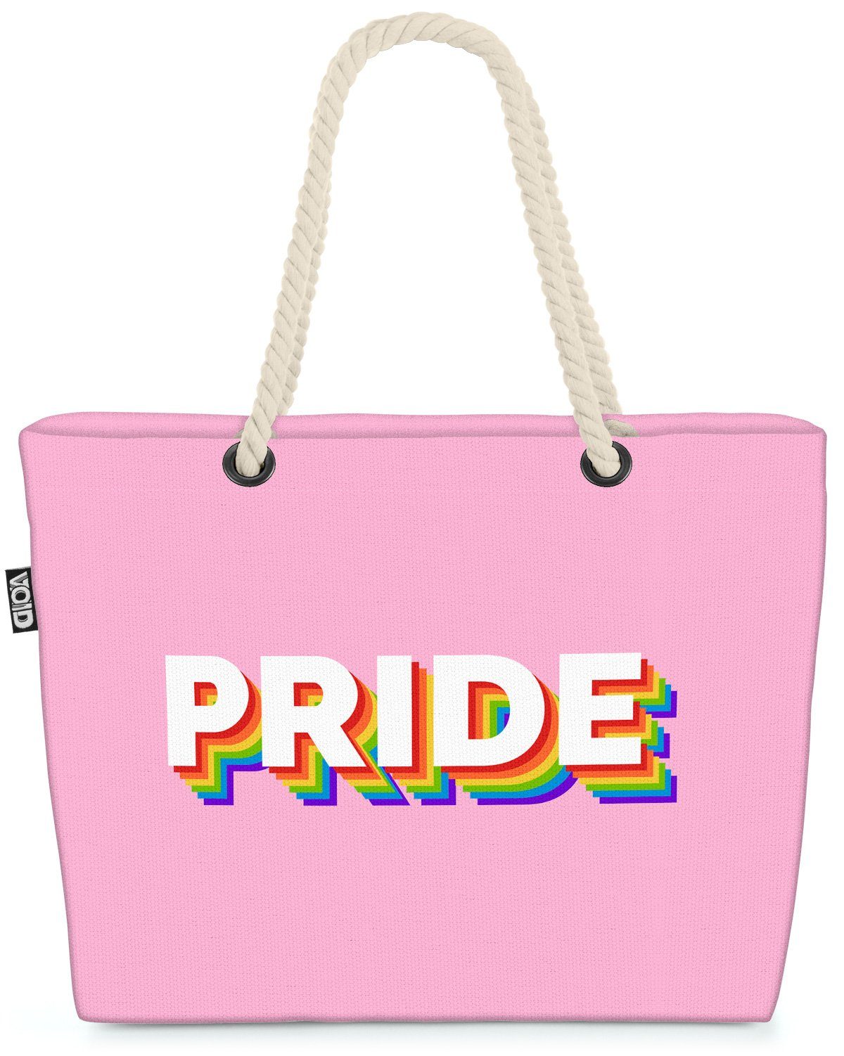 VOID Strandtasche (1-tlg), PRIDE Rainbow LGBTQ Schriftzug Logo Stolz Gay pride flag parade club