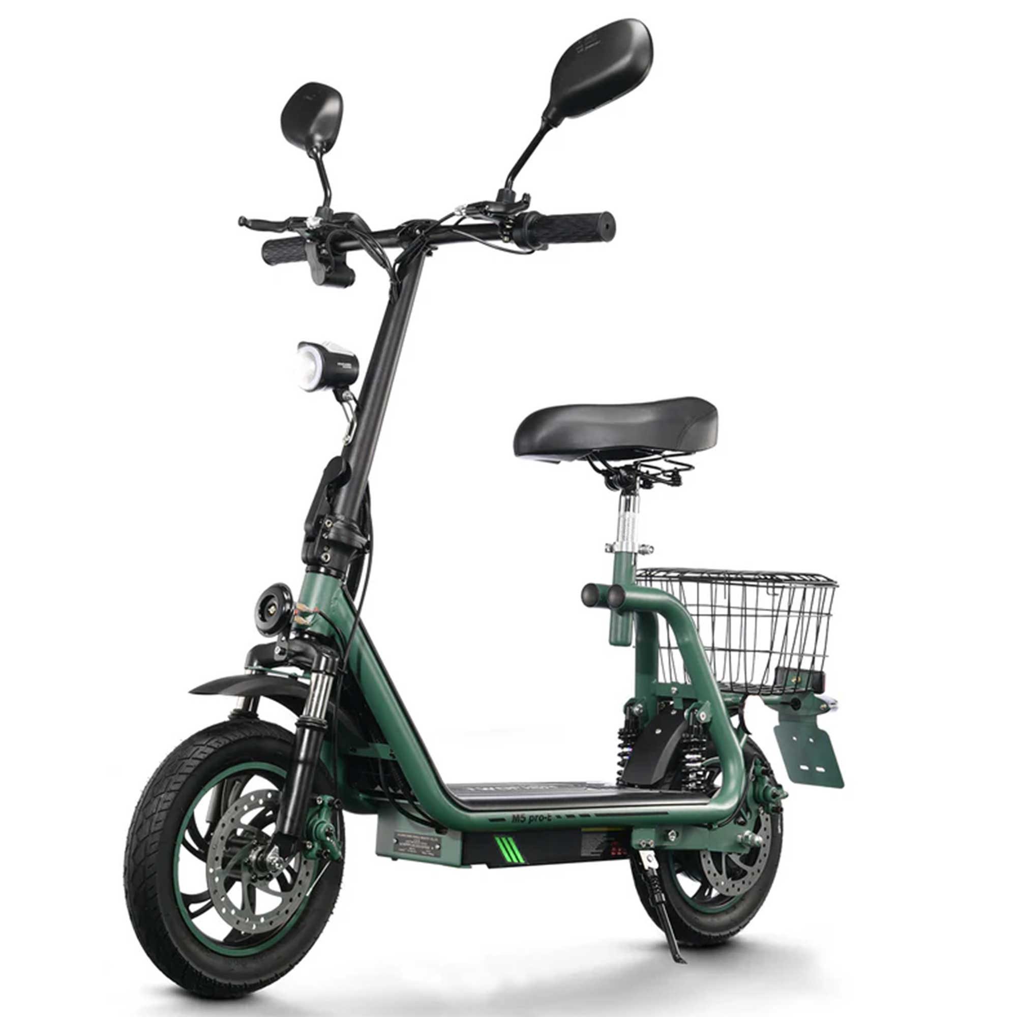 Vankel E-Motorrad Herren u. Damen Elektroroller 44 km/h 500W 624Wh EEC straßenzugelassen, 500 W, 44 km/h, Scheibenbremsen Doppelfederung Blinker Gepäckkorb 120 kg LED 12 Zoll