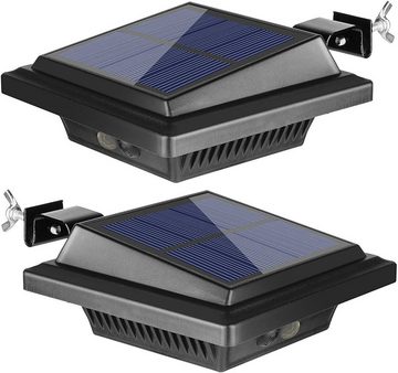 KEENZO LED Dachrinnenleuchte Solarlampen für Außen mit Bewegungsmelder 40LED dachrinnen leuchten