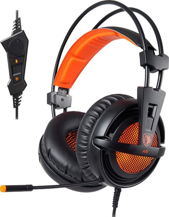 Sades A6 Gaming-Headset, Flexibles Mikrofon mit Geräuschreduzierung