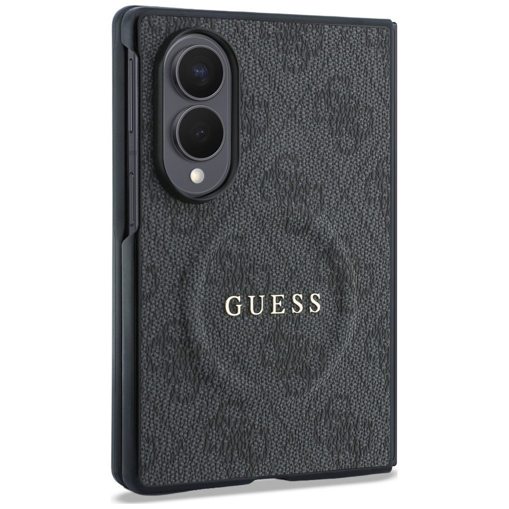 Guess Handyhülle Galaxy Z Fold 8 Case MagSafe Kunstleder rosa braun grau Logo golden 7,6 Zoll, Kantenschutz – Bild 3 von 5