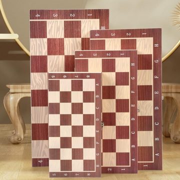 Silberstern Lernspielzeug tragbares 3-in-1-Schachspiel aus Holz, Backgammon-Set, Erwachsene, tragbares Schachspiel aus Holz für Kinder