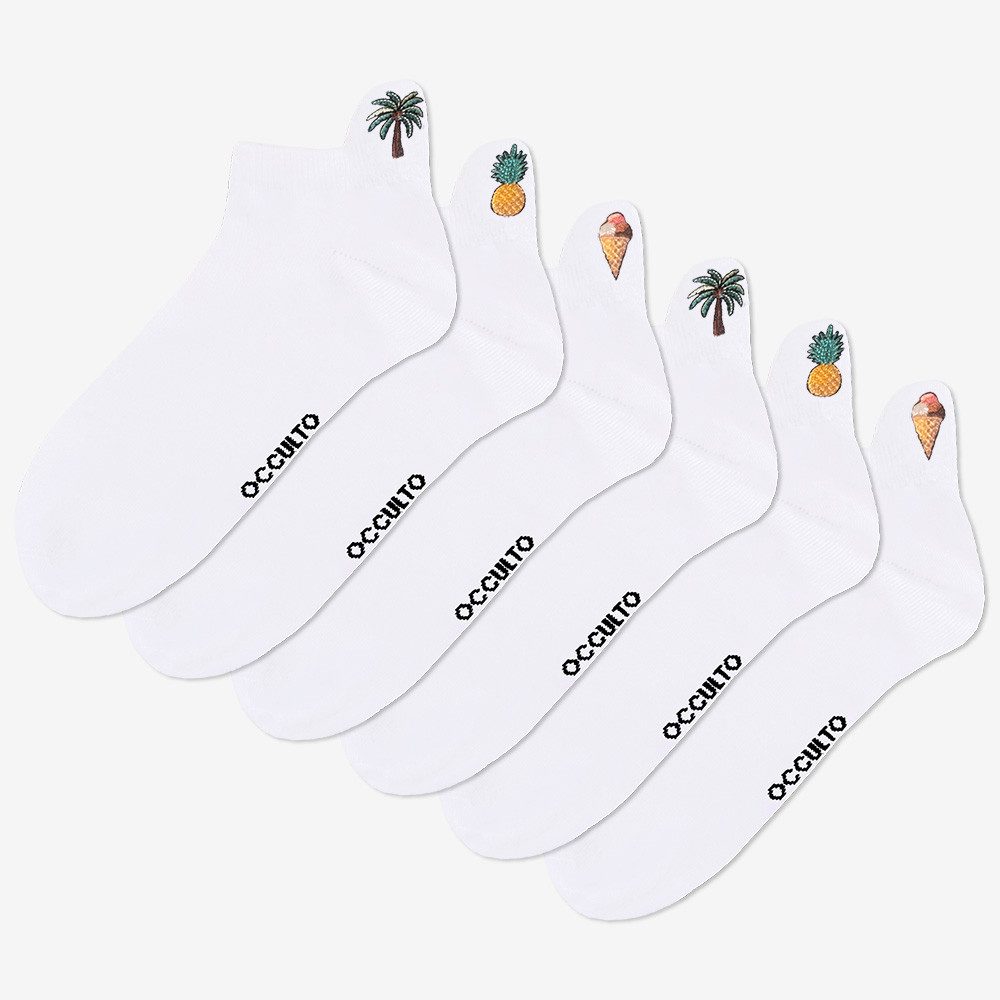 OCCULTO Sneakersocken Damen & Herren Motiv Sneaker Socken 6er Pack (Modell: Luca) (6-Paar)