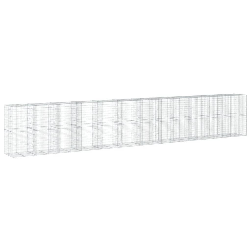 vidaXL Blumentopf Gabione mit Deckel 1200x100x200 cm Verzinktes Eisen (1 St)