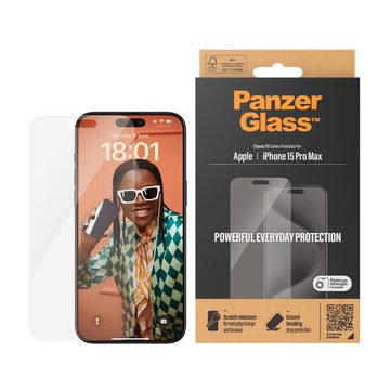 PanzerGlass Screen Protector Glass für iPhone 15 Pro Max, Displayschutzglas, Classic Fit