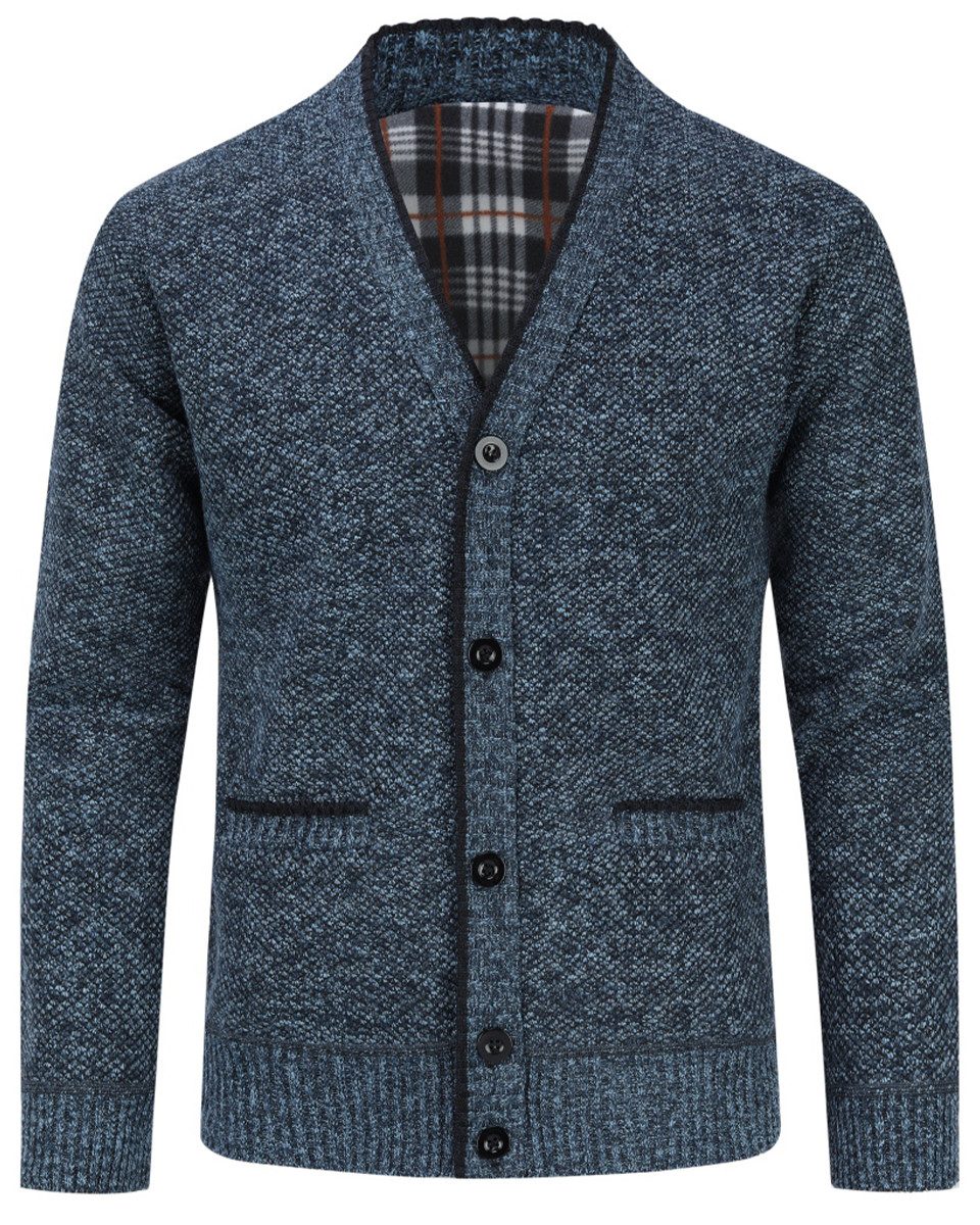 Allthemen Cardigan Herren Strickjacke mit V Ausschnitt Grobstrick Cardigan günstig online kaufen