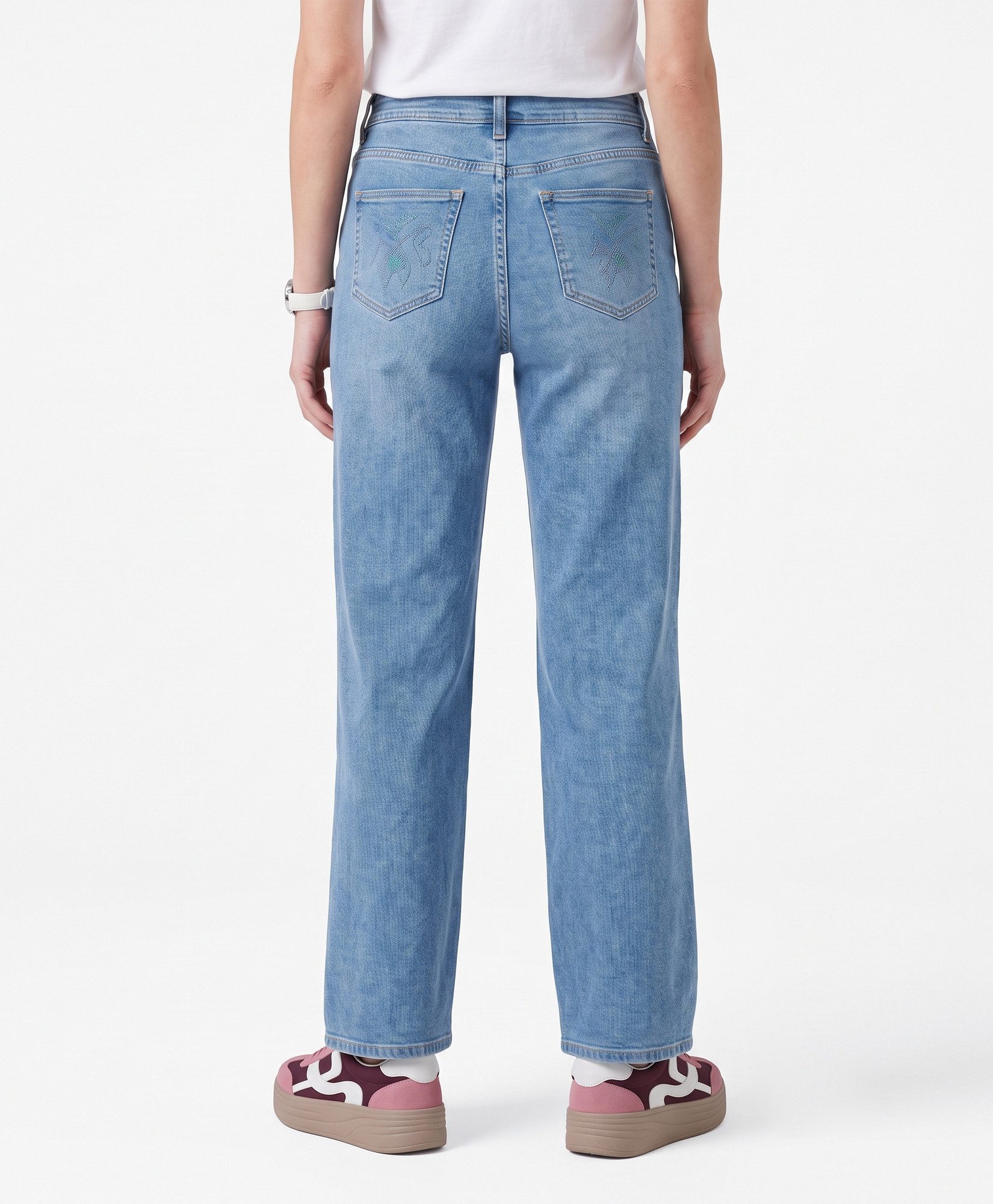 BlauerHafen Schlagjeans Damen Schlagjeans Stretch Baumwollmischung 5 Pocket mit Reißverschluss