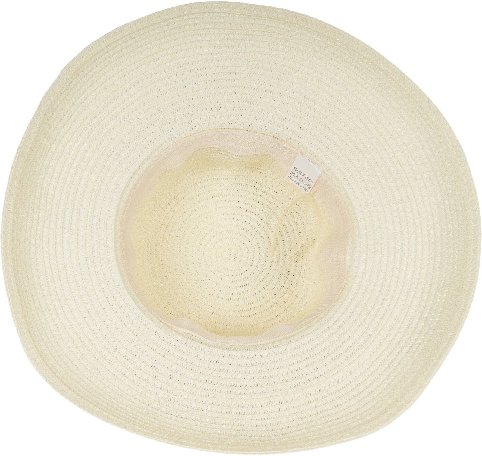 styleBREAKER Sonnenhut Papier Strohhut mit Schwarzem Zierband (1-St)