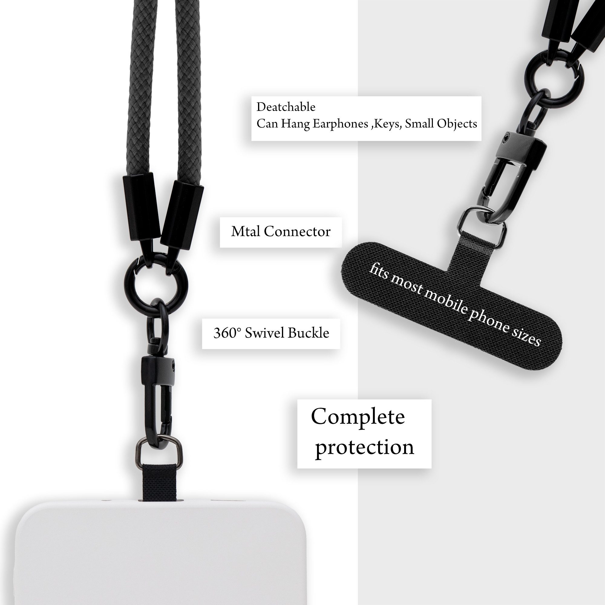 Cadorabo Handykette für WIKO TOMMY 3 Kette WIKO TOMMY 3, Handykette für Schutzhülle mit verstellbarem Kordelband Necklace