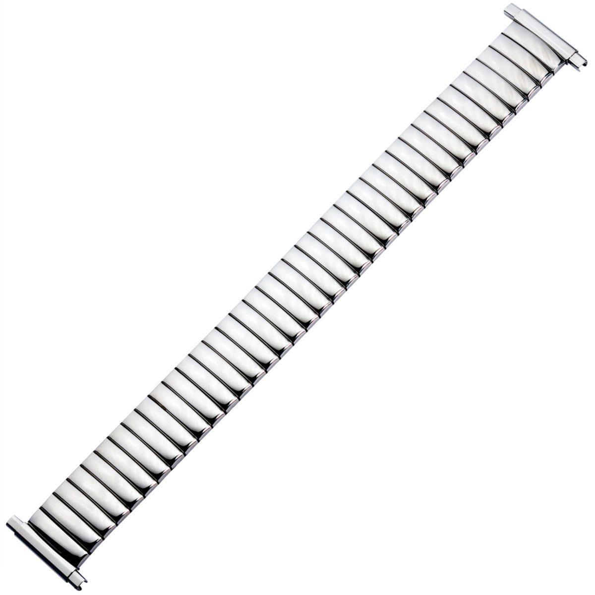 MARBURGER Uhrenarmband 16, 17, 18, 19, 20, 21, 22mm Edelstahl Silber Zugband