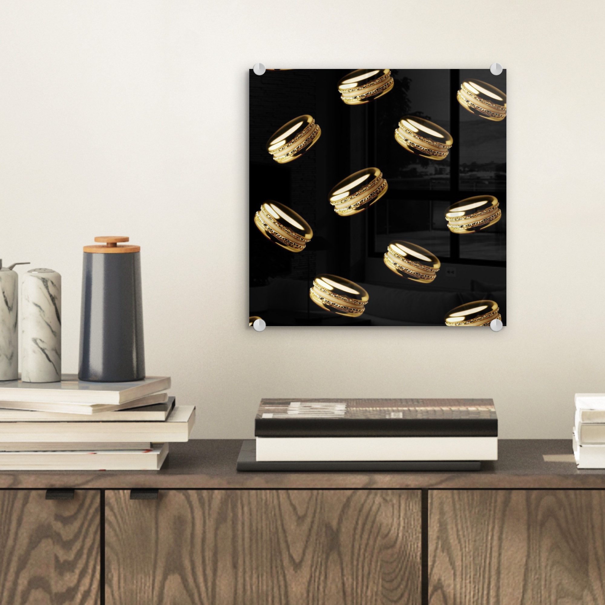 MuchoWow Acrylglasbild Makronen - Muster - günstig online kaufen