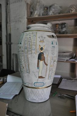 JVmoebel Skulptur Design Ägyptische Blumen Vase Statue Skulptur Figuren Deko PG0823x415