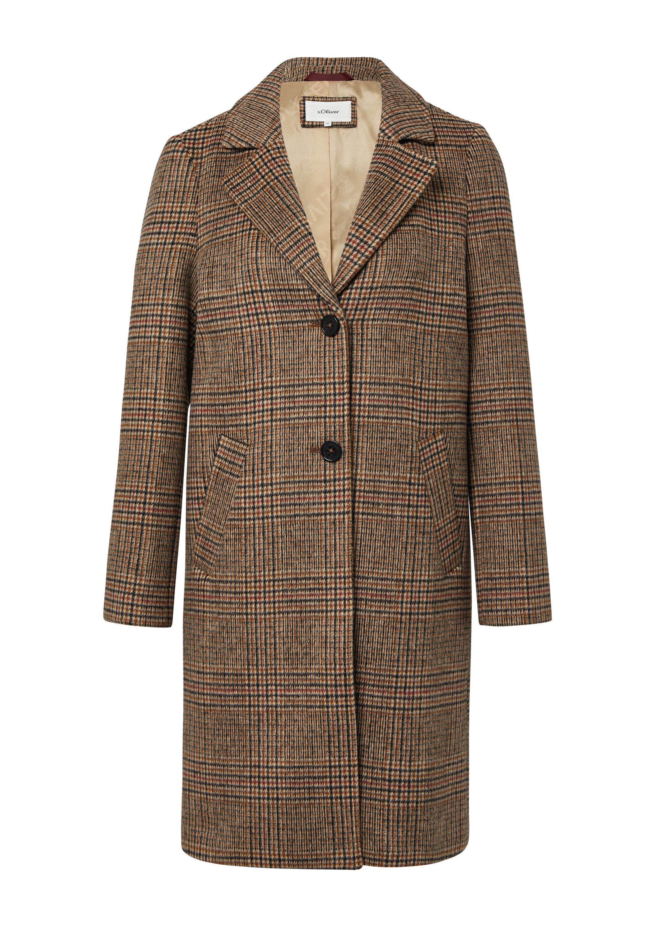 s.Oliver Funktionsmantel Outdoor-Mantel Wollmixmantel mit Leo-Muster günstig online kaufen