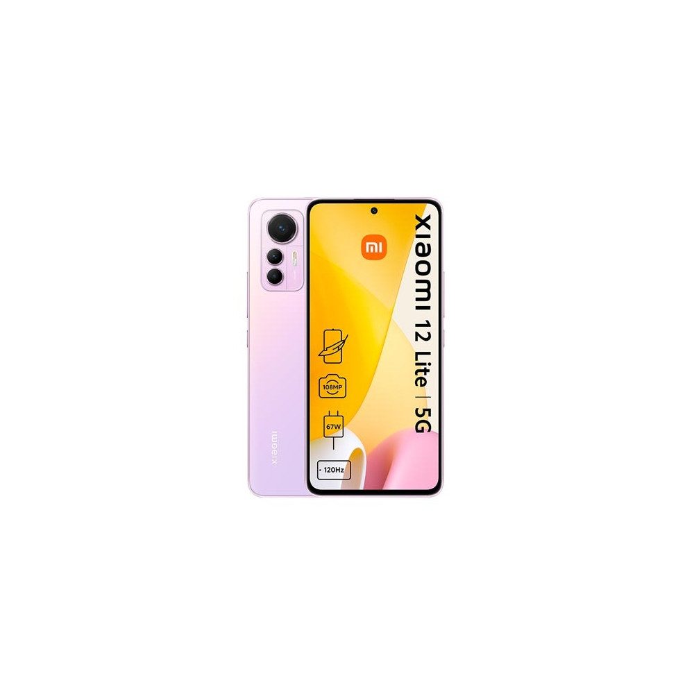 Xiaomi MZB0BL8EU 12 Lite 5G 128GB Smartphone Lite Pink Smartphone (128 GB Speicherplatz, Federleichtes, schlankes Design)
