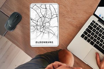 MuchoWow Mauspad Karte - Karte von Oldenburg (1-St), Gaming, Mousepad, Büro, 18x27 cm, Mausunterlage