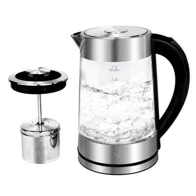 Impolio Wasser-/Teekocher Glas Wasserkocher mitTemp.-Einstellung, Teesieb & TÜV Süd GS-Zert., 2200 W
