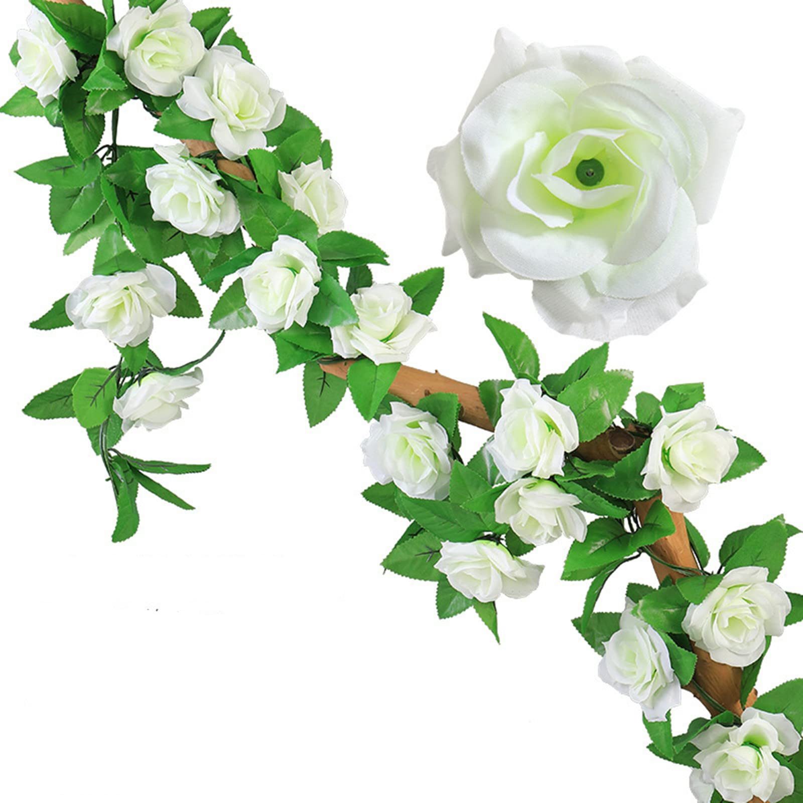 Kunstblumenstrauß 2 x 2.3m Künstlich Blumen Girlande Deko Kunstblumen Hängend