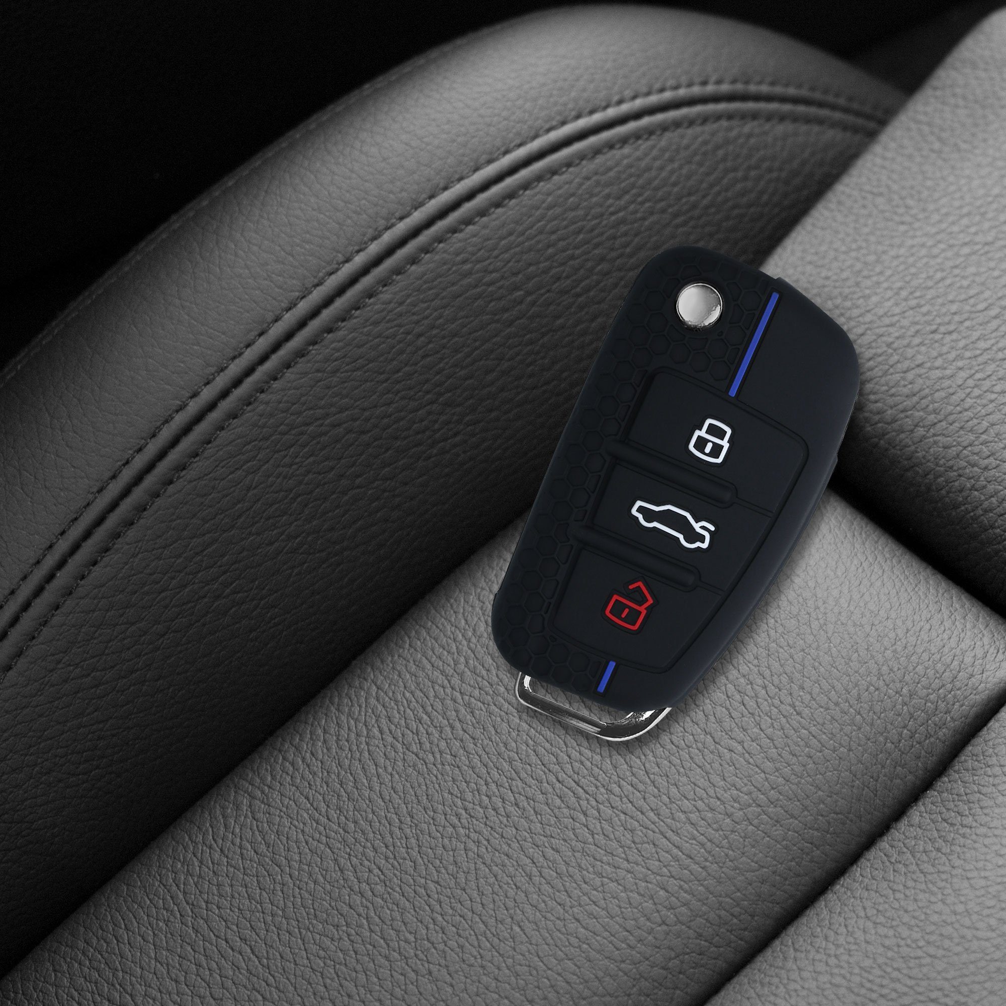 kwmobile Schlüsseltasche Autoschlüssel Silikon Hülle für Audi 3-Tasten Klap günstig online kaufen