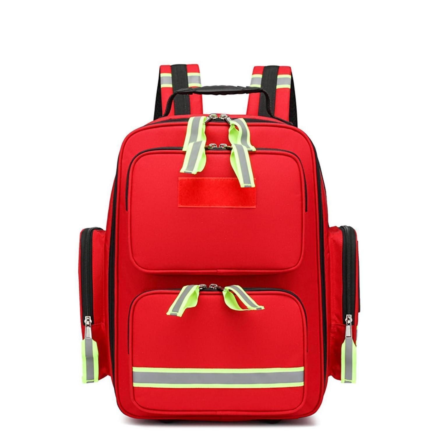 LuxusKollektion Erste-Hilfe-Koffer Erste-Hilfe-Rucksack Rot/Grau groß