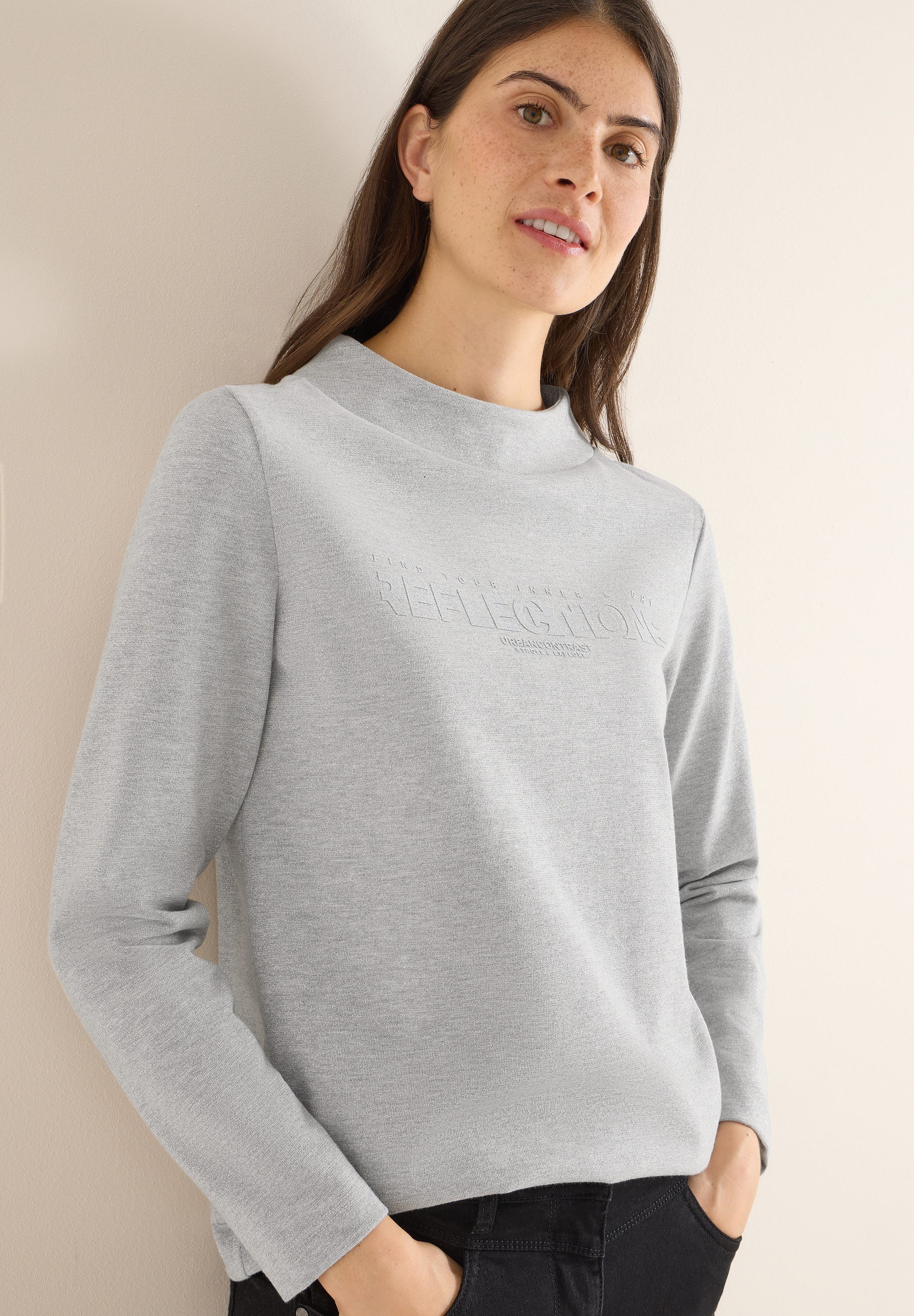 CECIL Sweatshirt mit Glitzer-Wording günstig online kaufen