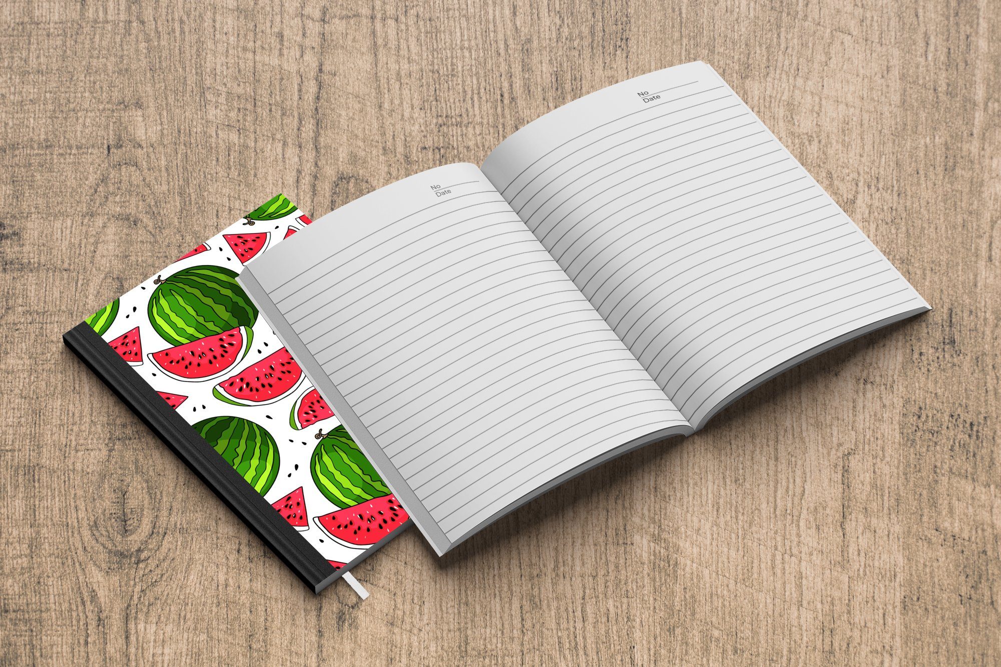 Frucht, Muster Journal, Haushaltsbuch Kern Merkzettel, - - Notizheft, 98 - Seiten, A5, Notizbuch Wassermelone MuchoWow Tagebuch,