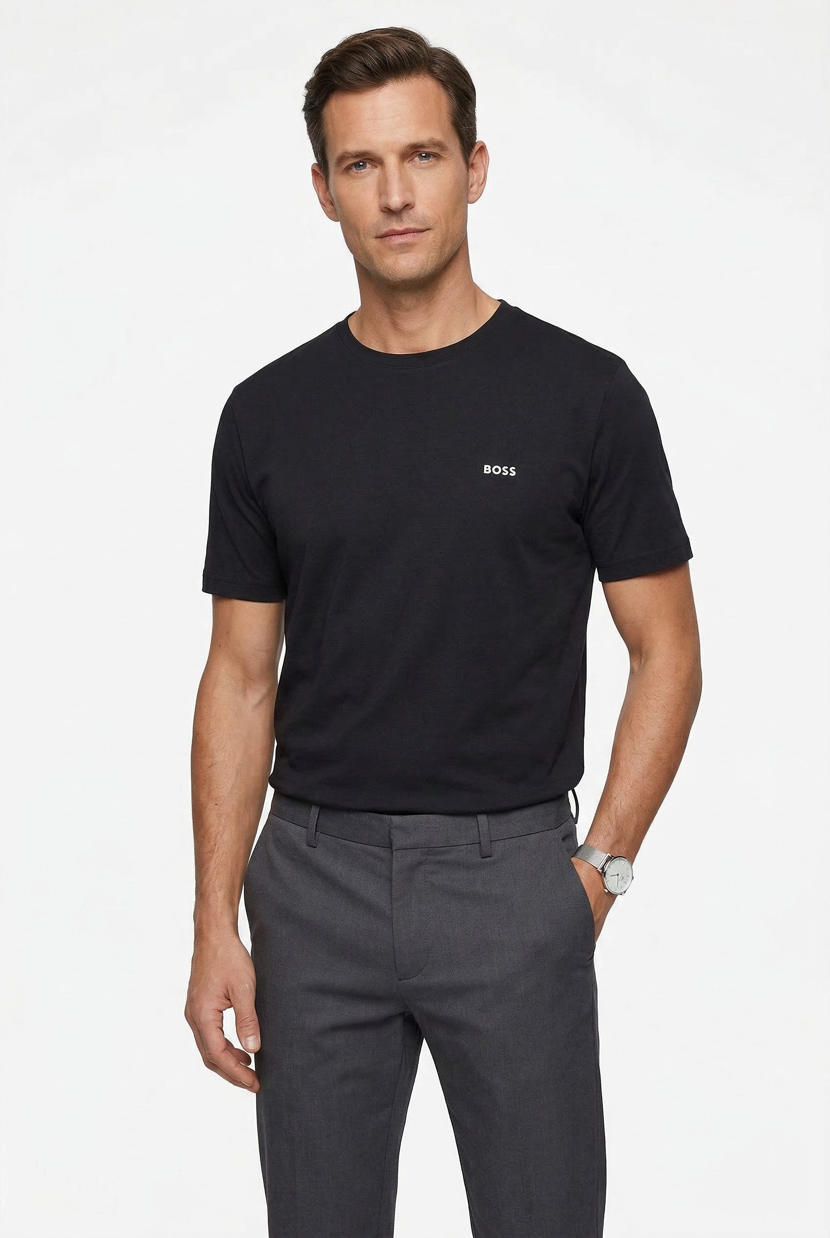 BOSS GREEN T-Shirt (Packung, 3-tlg., 3er-Pack) Rundhalsausschnitt, kurze Ärmel, Regular fit, Logodruck